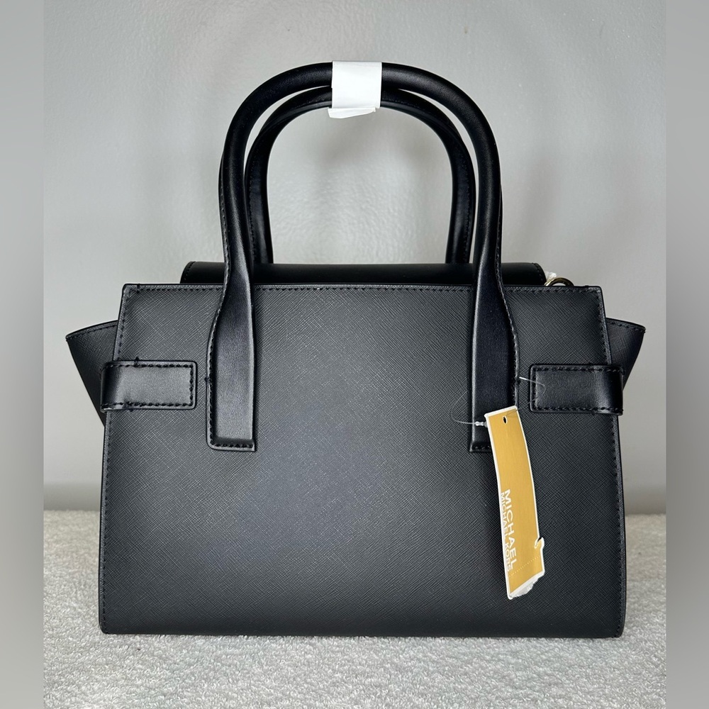 Michael Kors Carmen Medium Belted Black Satchel - Picture 3 of 6